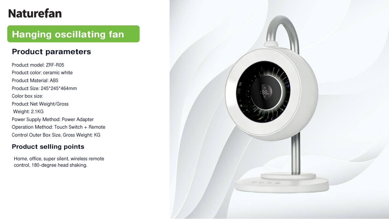 Hanging oscillating fan
