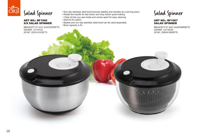 ART NO.: BF1066 S/S SALAD SPINNER